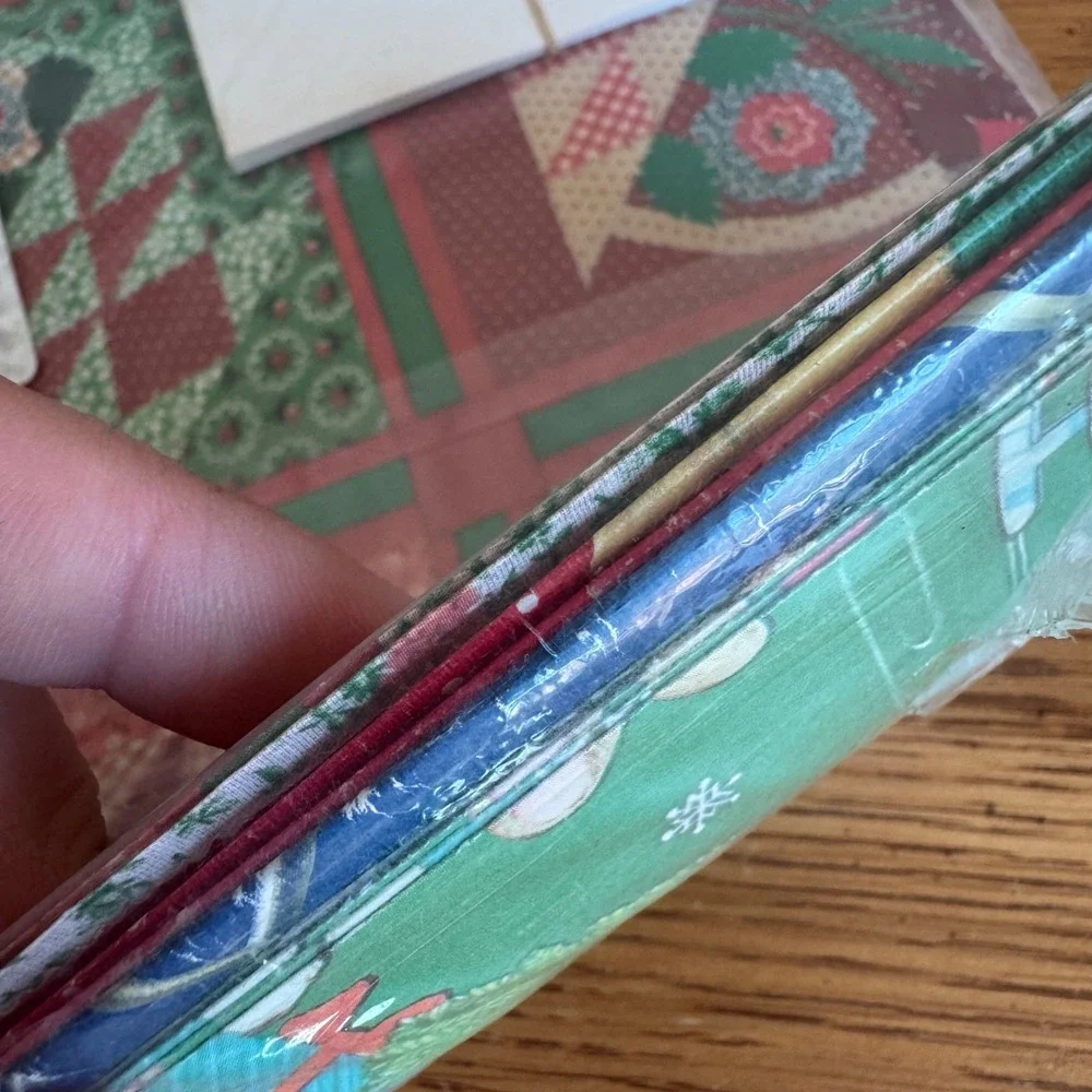 Vintage 1982 Current Inc Christmas Gift Wrap Assortment Santa Quilt